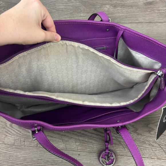 Michael Kors Jet Set Travel Large Saffiano Leather Tote Bag Pink - NWT - Picture 12 of 15